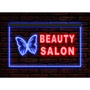 Beauty Salon LED Neon Sign, Barber Shop Home Decor Display Dual Colors