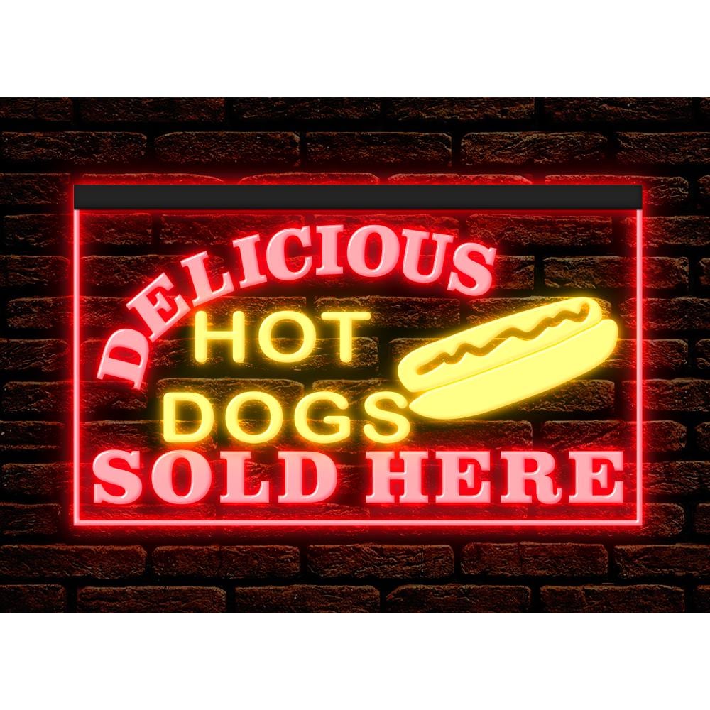 Hot Dog Sold Here LED Neon Sign, Fast Food Decor Illuminated