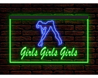 Girls Girls Girls Neon Sign, Dual Color LED Decor - Etsy