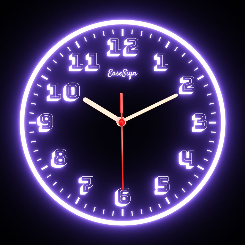 Minimalist Neon Flex Wall Clock, Modern Home Decor (10 Inch) - Etsy