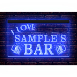 270024 I Love Bar Beer Pub Man Cave あなたのテキスト名をパーソナライズ カスタムメイド カスタマイズ装飾ディスプレイ LED ライト ネオンサイン