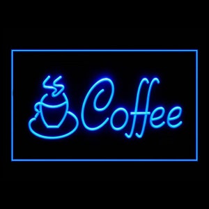 110117 Coffee Shop Cafe Open Decor Display Insegna al neon con luce a LED