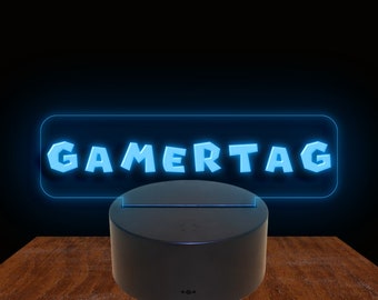 275001d Personalized Gamertag Custom Made Neon Gamer Tag Streamer Night Light Sign Gaming Zone Home Decor Man Cave Display 16 Colors Remote