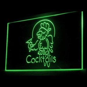 170036 カクテル パロット バー パブ クラブ ハッピーアワー ホームデコレーション ディスプレイ LED ナイトライト ネオンサイン