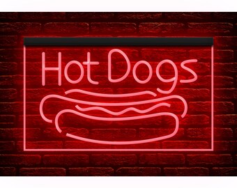 110123 Hot Dogs Shop Cafe Restaurant Fast Food Home Decor Open Display LED Light Neon Sign