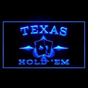 230097 Texas Hold'em Poker Bar salle Casino jeu carte décor à la maison homme grotte magasin ouvert affichage lumière LED enseigne au néon