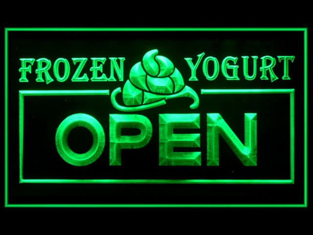 110014 OPEN Frozen Yogurt Cafe ICE Cream Vanilla Display LED Light Sign 