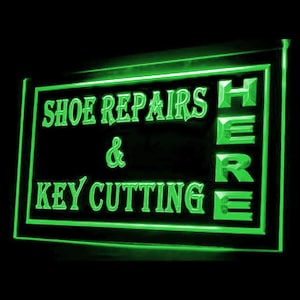 190013 OPEN Shoes Repairs Key Cutting Here Shop Store Center Decor Display LED Light Neon Signs