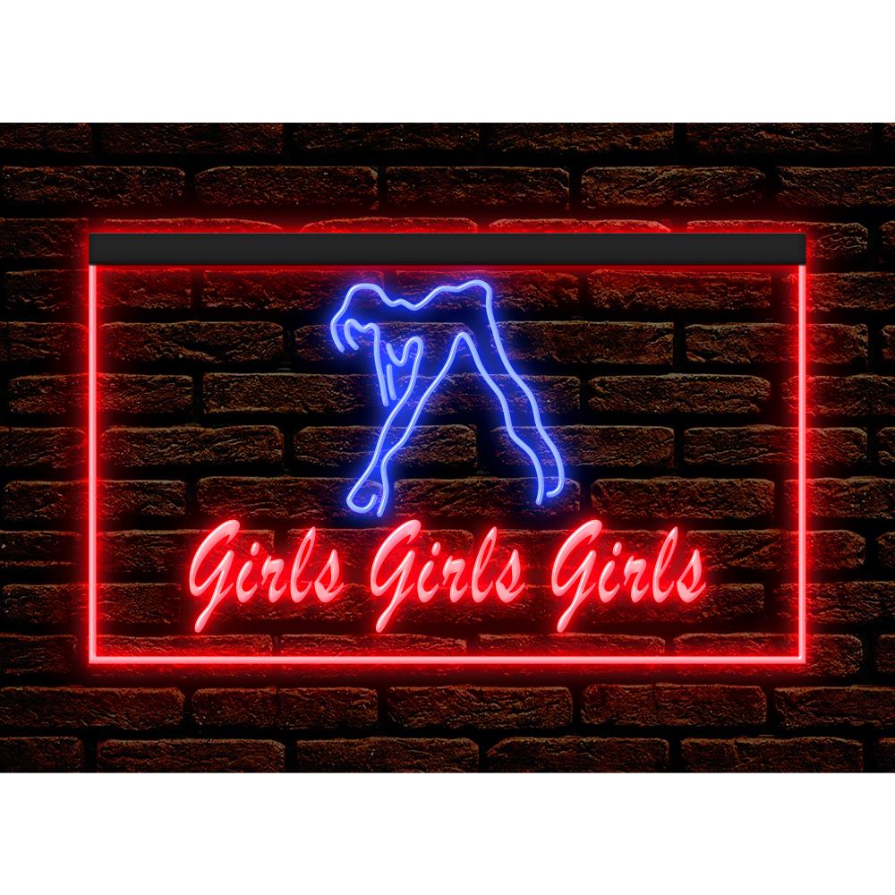Girls Girls Girls Neon Sign, Dual Color LED Decor - Etsy