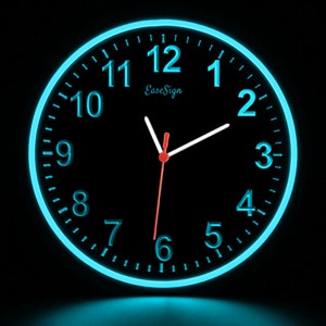 25ck0001ie EaseSign Home Decor Living Room Colorful LED Flexible Flex Neon Wall Clock 6 Different Colors Available 10"