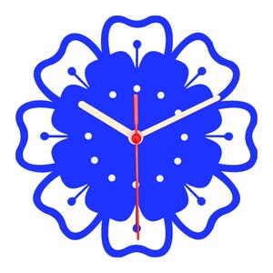 DSC0069 Flower Floral Design Minimalist Modern Colorful Acrylic Home Decor for Living Room or Office Themed Wall Clock 10&quot;
