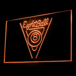 230029 Eightball 8 ball Pool Hall Billiards Game Room Man Cave Private Club Players Home Decor Display LED Light Neon Sign