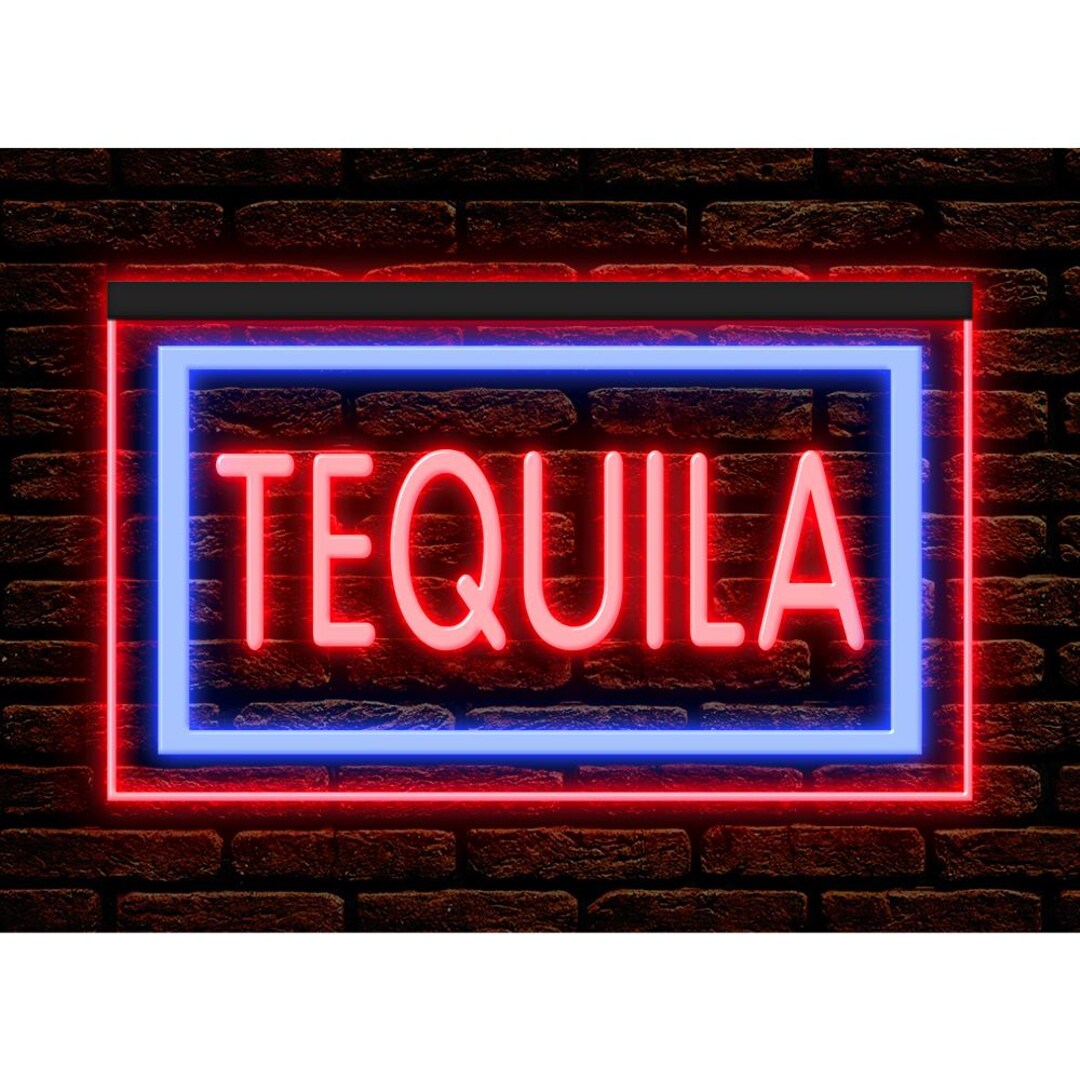 テキーラ ネオンライト LED サイン バー装飾 インテリア照明 Tequila テキーラ LED ネオンサイン、カスタム USB 電源 2 色 3D 彫刻