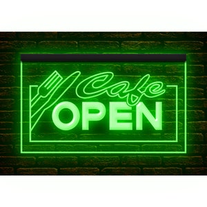 110006 Cafe Open Restaurant Bar Business Coffee Shop Display LED Light Neon Sign