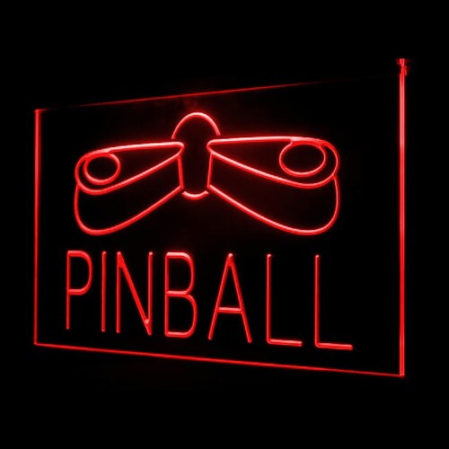 Pinball Room Play Here Display Game Man Cave Decor Dual Color Etsy