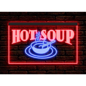 Soup Sign Led Hot Soup Neon Sign - Etsy