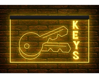 190032 Keys Locksmiths Locks Shop Open Decor Display Enseigne néon lumineuse LED