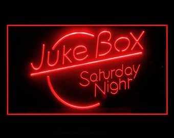 140011 Juke Box Saturday Night Song Music Box Bar Pub Decor Display LED Light Neon Sign