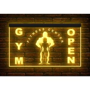 160036 GYM OPEN Fitness Center Sports Shop Home Decor Display LED Night Light Neon Sign