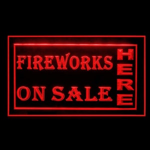 200005 Fireworks On Sale Here Shop Store Service Decor Display LED Light Neon Signs