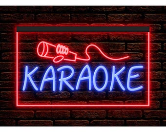 Karaoke Lounge Song Bar Pub Club verlicht decor display licht neonreclame twee kleuren