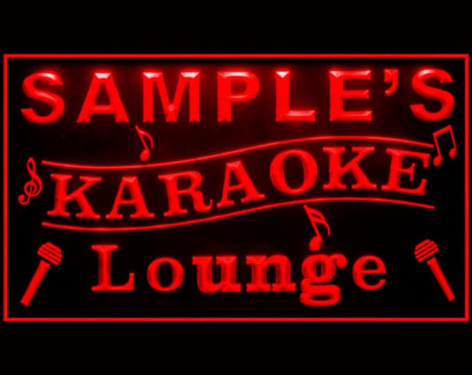 270014 Karaoke Lounge Song Bar Pub Your Text Name Personalized Custom Made Customize Decor Display LED Light Neon Sign