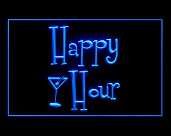 170033 Happy Hours Beer Bar Pub Man Cave OPEN Decor Display LED Light Neon Sign