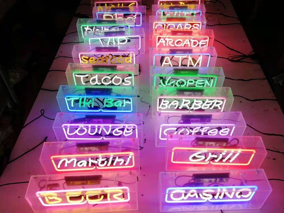 Boxneon0013 WHAT IF ネオンサイン アクリルボックス付き ホーム