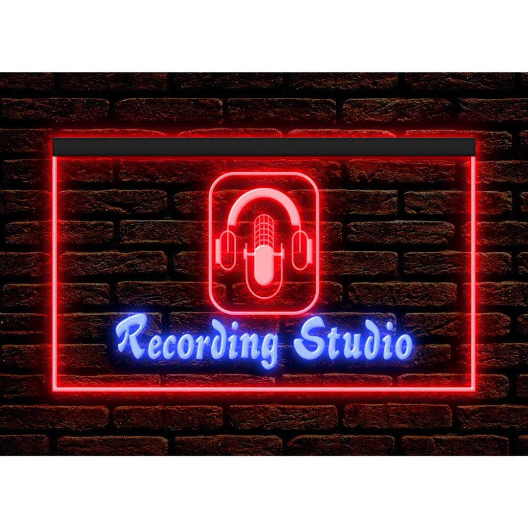 Recording Studio LED Light Neon Sign, Audio Band Room Illuminated Decor ...