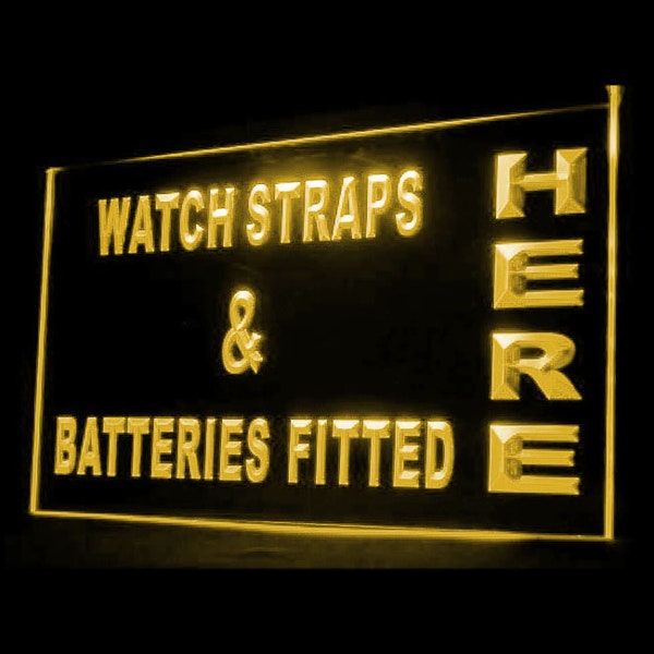 190018 OPEN Watch Straps Batteries Fitted Repairs Here Shop Store Center Decor Display LED Light Neon Sign