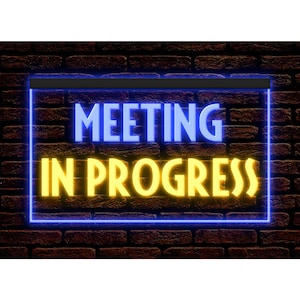 Meeting in Progress Quiet Please Office Shop illuminated Decor Display Light Neon Sign Dual Colors