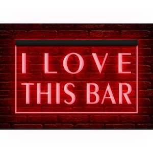 170150 I Love This Bar Pub Bier Woondecoratie Man Cave Open LED-licht neonreclame