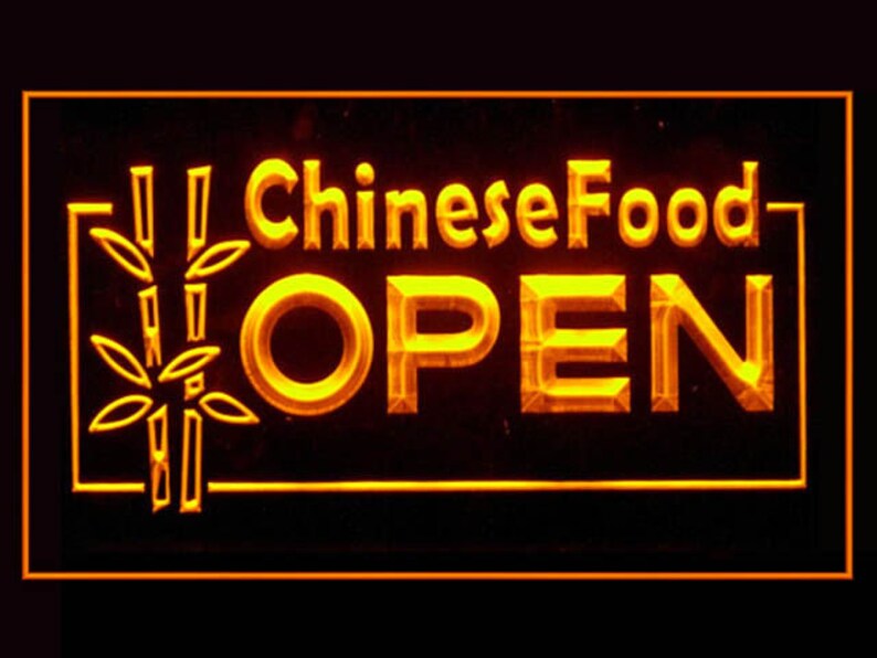 110008 OPEN Chinese Food Bamboo Dim Sum Spring Roll Traditional LED Light Sign