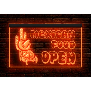 110043 Cibo messicano Ristorante aperto Caffetteria Negozio Negozio Decorazione Display LED Luce Neon Insegna