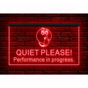 120012 Quiet Please Performance in Progress Silence Office Decor Display LED Light Neon Sign