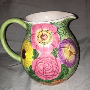 Vintage Floral Pitcher (Field Garden)