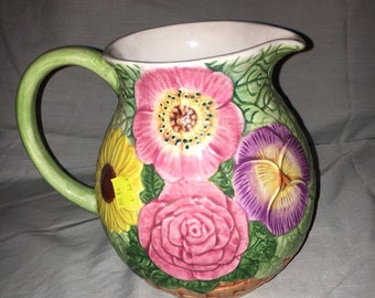 Vintage Floral Pitcher (Field Garden)