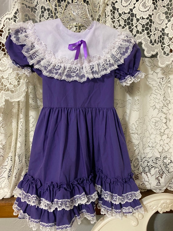 Lid'l Dolly's Purple Girls 6~Vintage Dress ~Purple