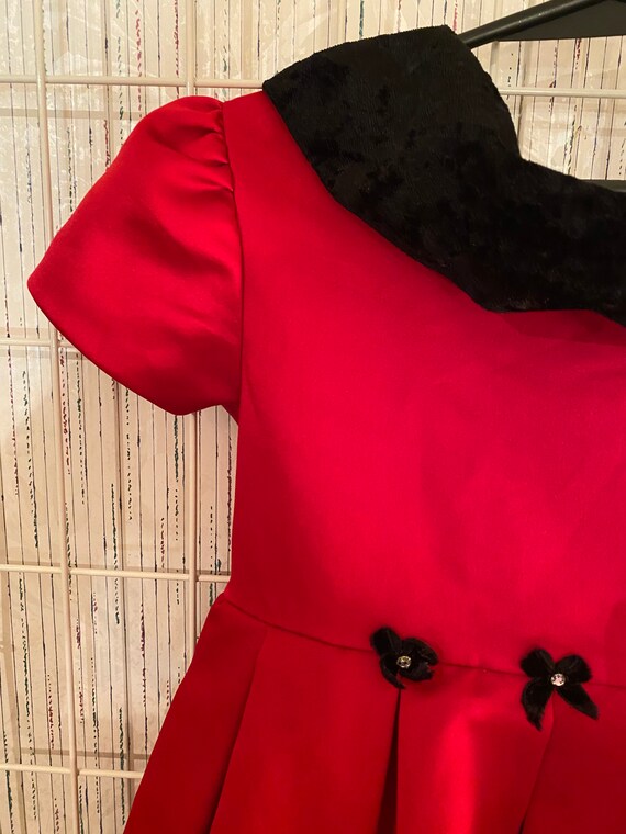 Vintage Girls Dress Size 5 ~ Red & Black - image 10