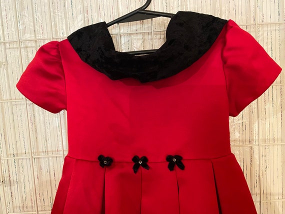 Vintage Girls Dress Size 5 ~ Red & Black - image 4