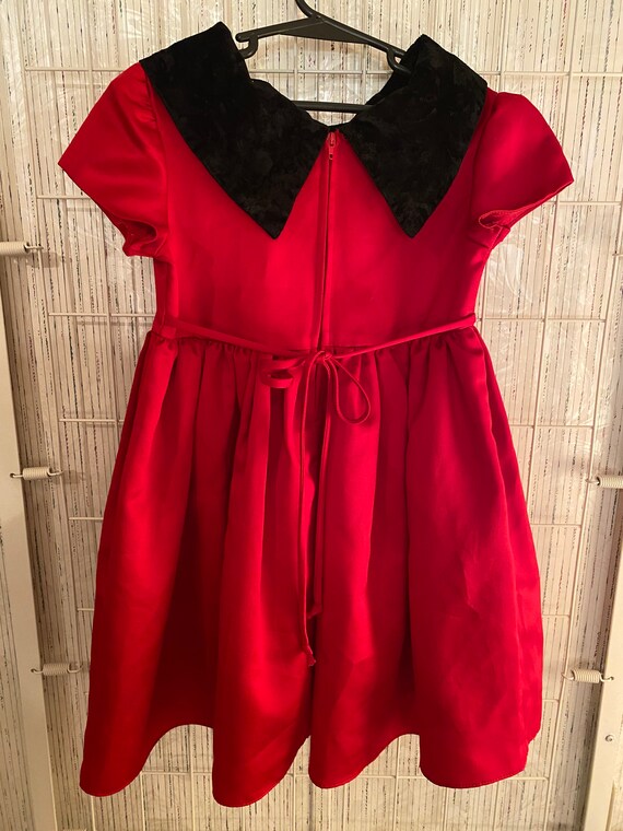 Vintage Girls Dress Size 5 ~ Red & Black - image 7