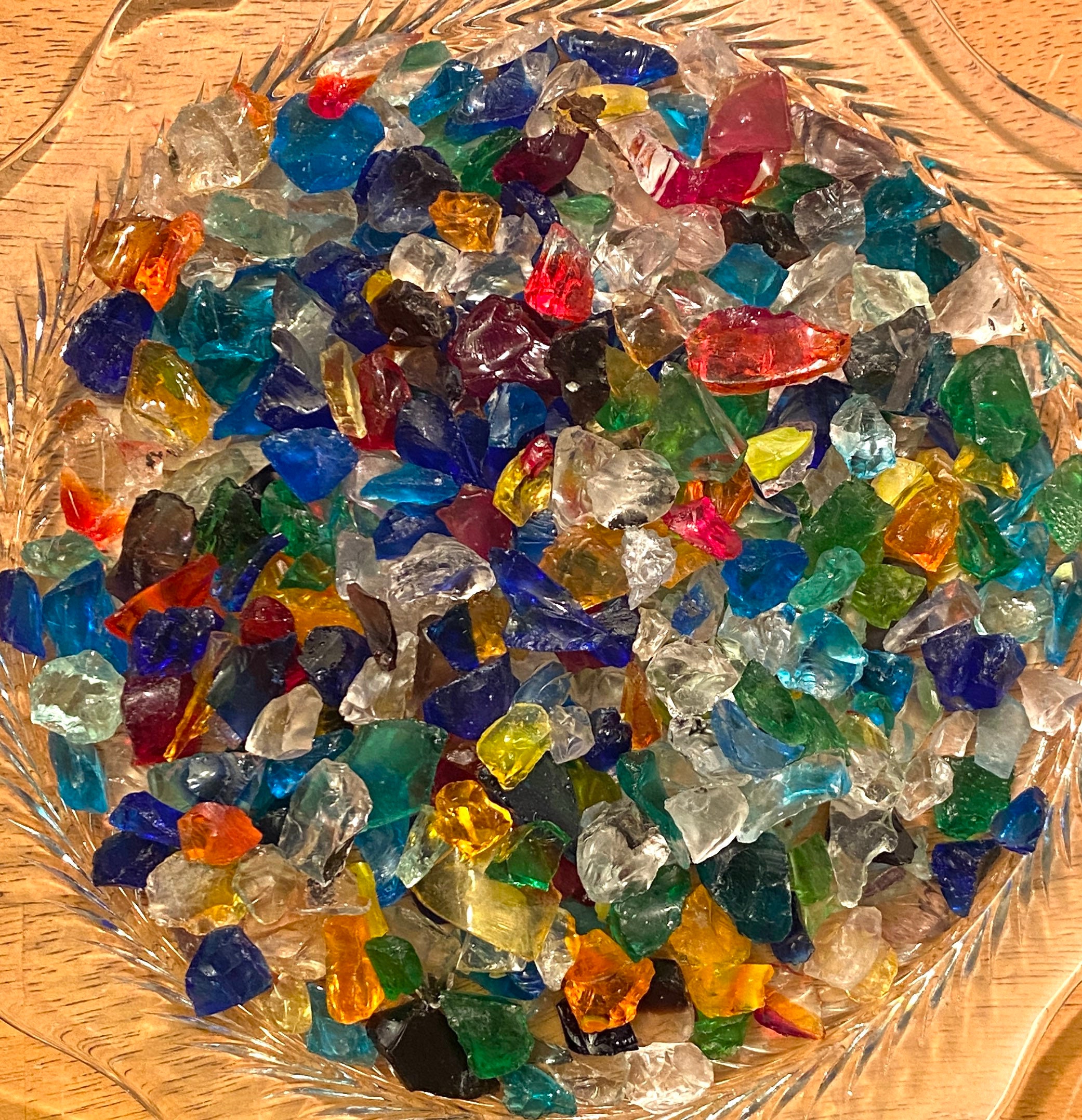 1bag/Pack 50g Mosaic Glass Pieces & Natural Crystal Beads