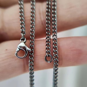 Colar de corrente de titânio minimalista de 2,2 mm, super leve, corrente de titânio puro, joia de titânio econômica