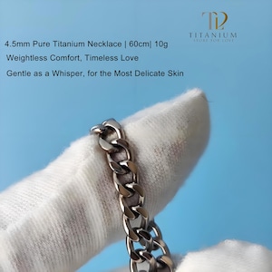 Hand Polished Titanium Necklace: Lightweight Hypoallergenic Unisex Chain