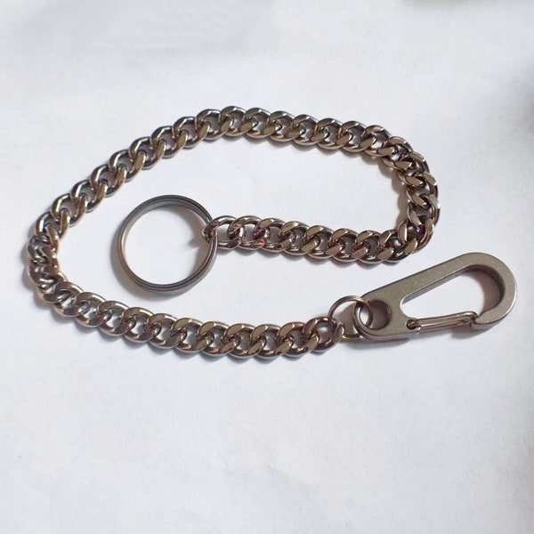 100% Solid Titanium Wallet Chain ,Anti-Theft Trouser Pocket Chain, Men's Pants Chain, Never Rust and Supper Light Weight