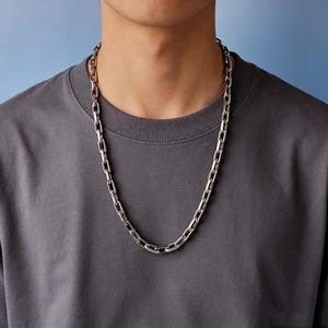 8mm Solid Titanium Elongated Cable Chain Necklace Eternal Jewelry Gift for Him image 7