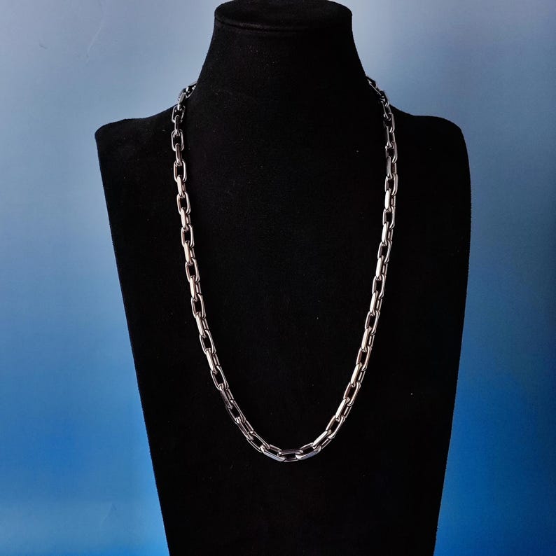 8mm Solid Titanium Elongated Cable Chain Necklace Eternal Jewelry Gift for Him image 6