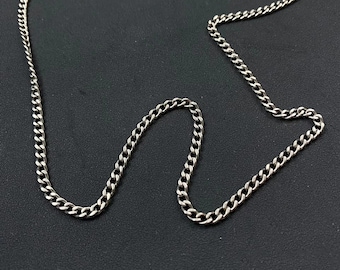 Titanium Curb Chain Necklace: Diamond Cut Link, Dark Gray, 3.5mm