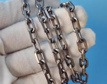 Distressed Pure Titanium Diamond Cut O-Chain 6.6mm | Unisex Hypoallergenic Necklace | Sweat & Chlorine Resistant