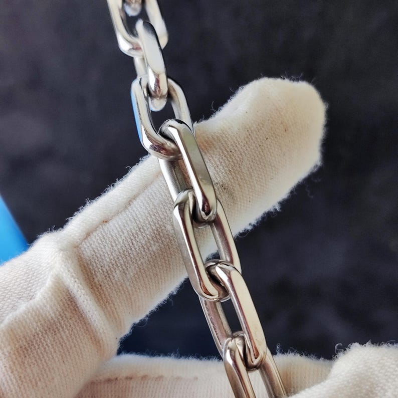 8mm Solid Titanium Elongated Cable Chain Necklace Eternal Jewelry Gift for Him image 11